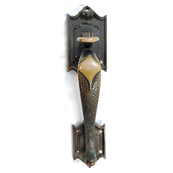 Other - Vintage Ornate Bronze Brass Front Door Handle Thumb Latch Pull 10.75"